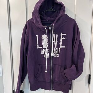 American Eagle Outfitters Kids Purple Zip-Up Hoodie
